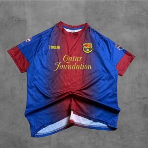 FC Barcelona Soccer Jersey Adult Men Qatar Foundation UNICEF Sportswear Shirt